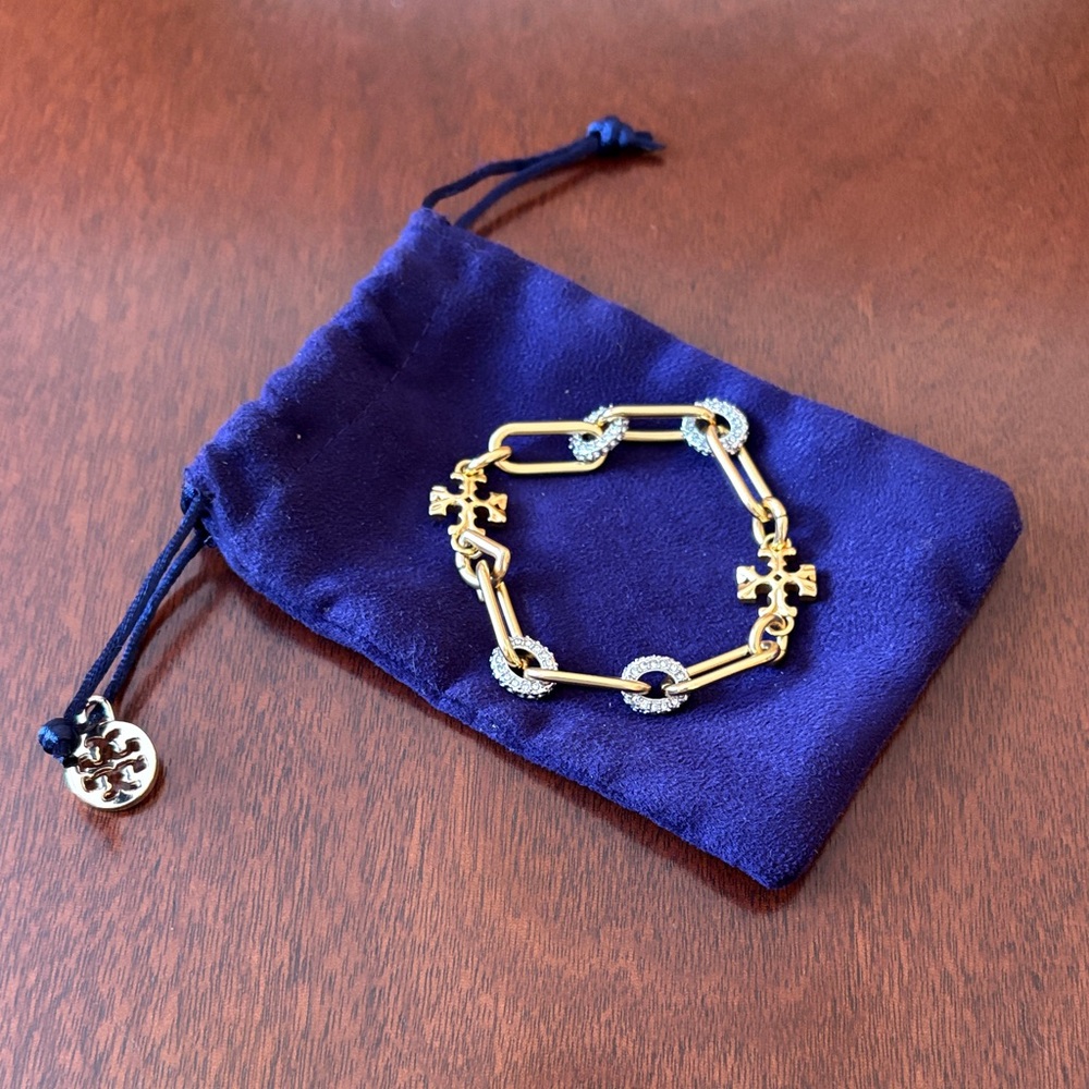 Tory Burch Roxanne Chain Pave Bracelet